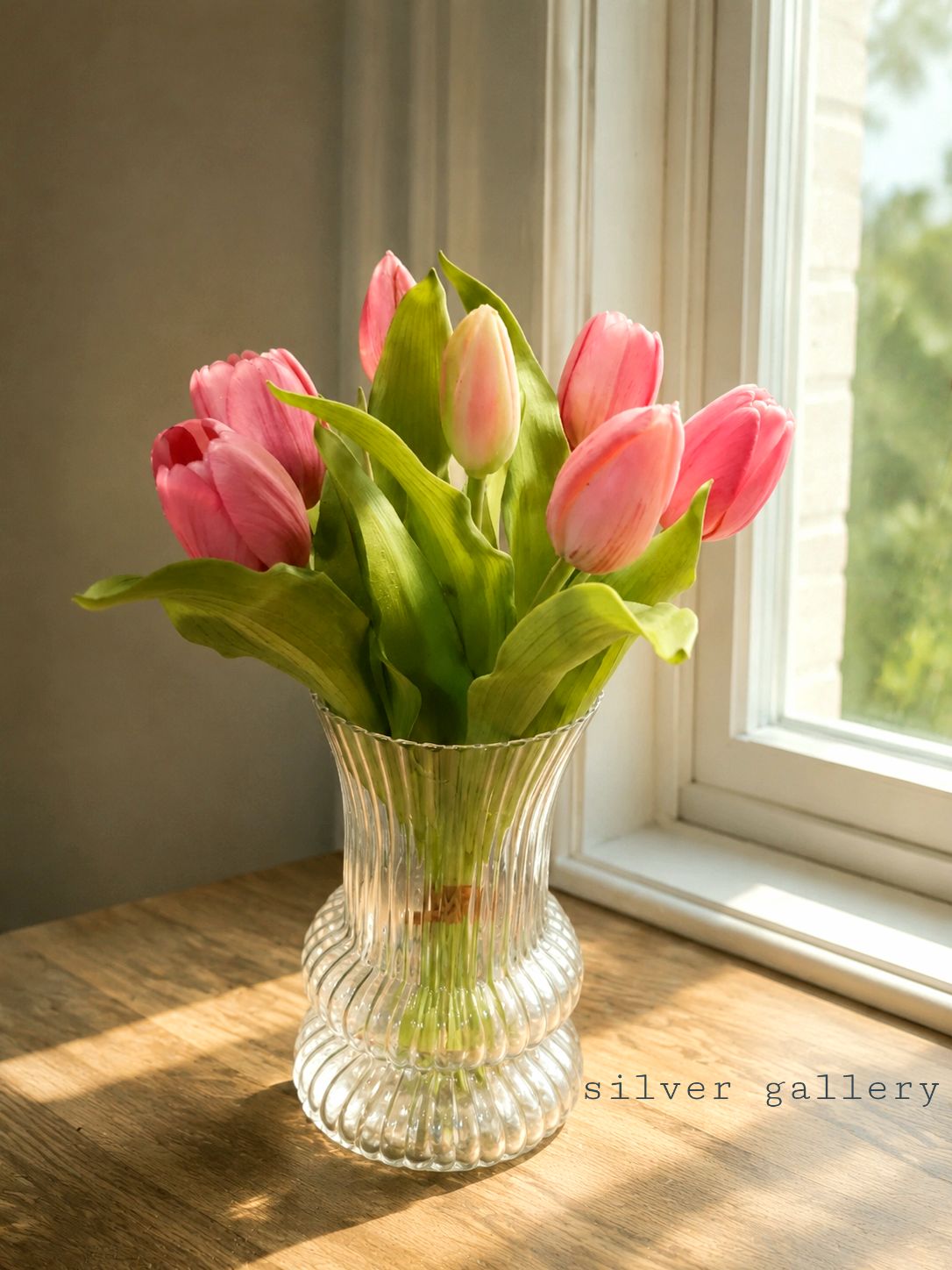 دسته گل لاله لمسی و گوشتی 7 شاخه